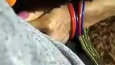 Newly married wife big boobs pressed by husband