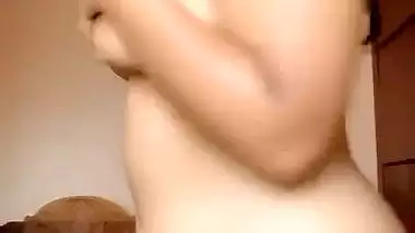 Big boobs chubby Indian girl spreading big ass