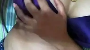 Bhabhi in blue lingerie