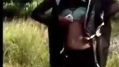 Lewd school girl pussy flash walk in public outdoor In park. Desi hot mms