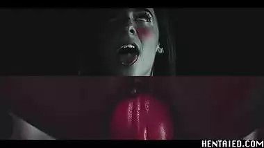 Real Life Hentai - Ahegao Amirah Adara fucks huge dildo - Filled of cum