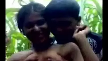 Outdoor video of village girl getting nude