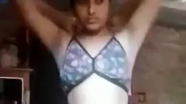 Village Desi girl undresses and shows her nice boobs and pussy XXX