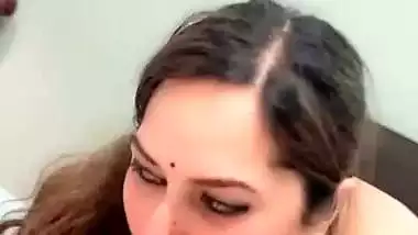 Sexy Bhabhi in a towel gives an Indian blowjob to her Devar