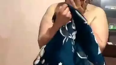 Nude milf exposes her big boobs in front of her son-in-law