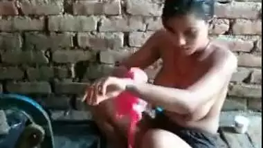 Cute Girl bathing