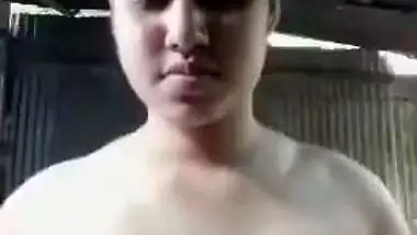 Fair big boobed Indian local girl