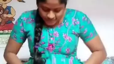 Desi Tamil girl strips and exposes her hairy pussy and ass