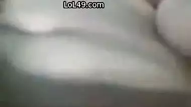 Chubby girl moaning in rubbing pussy and boob press