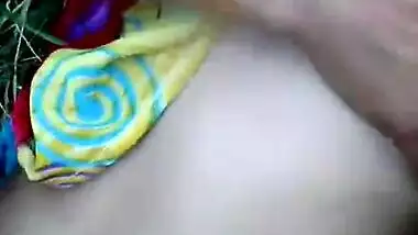 Indian girl enjoying with boyfriend in outdoor