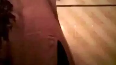 Cute girl making video of her naked boobs