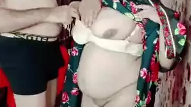 Arab Big Tited girl standing and having sex with her boyfriend