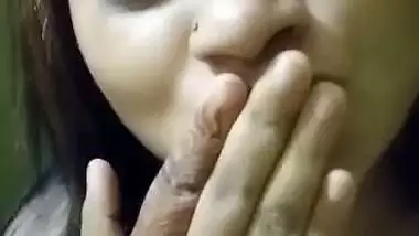 Cute girl opens bra to show sexy boobs to lover