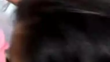 Beauty wife giving quick blowjob in bathroom